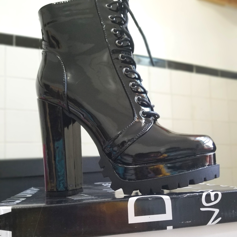 Wild Diva  patent leather booties